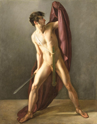 Warrior with Drawn Sword, Joannes Echarius Carolus Alberti, 1808 Canvas Print