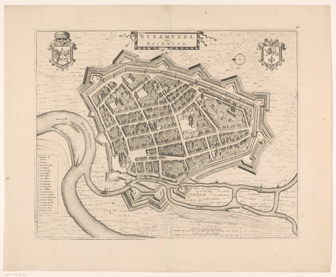 Map of Roermond, anonymous, c. 1698 - c. 1704 Canvas Print