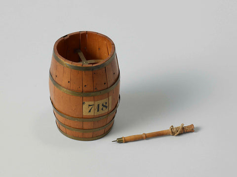 Model of a Match Barrel with Linstock, Rijkswerf Hellevoetsluis, 1837 Canvas Print