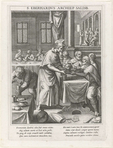 Charity of Saint Everardus of Salzburg, Raphaël Sadeler (I), 1615 Canvas Print