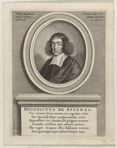 Portrait of Baruch de Spinoza, anonymous Canvas Print