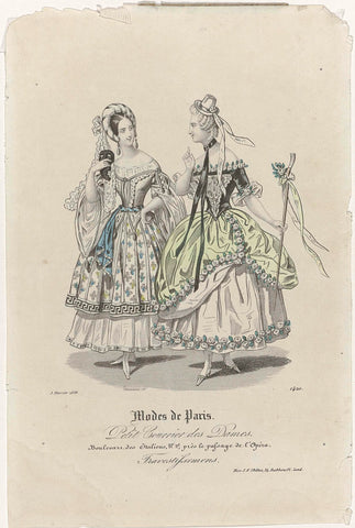 Petit Courrier des Dames, 5 February 1838, No. 1420 : Travestissemens, Damours, 1838 Canvas Print