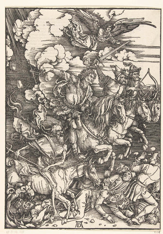 The four horsemen of the apocalypse, Albrecht Dürer, 1511 Canvas Print