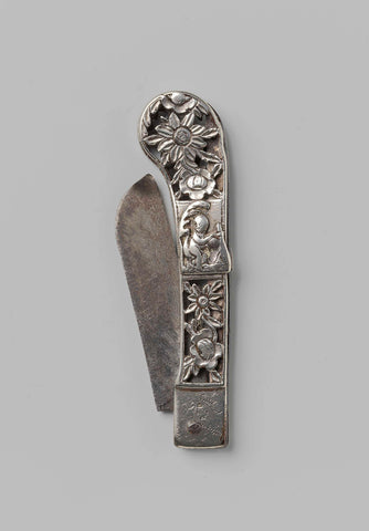 Pocket knife with silver ajour carved heft, Albertus Antonius Rooswinkel, 1810 Canvas Print