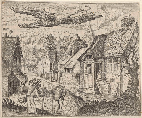 Fable of the old stork, Aegidius Sadeler, 1608 Canvas Print