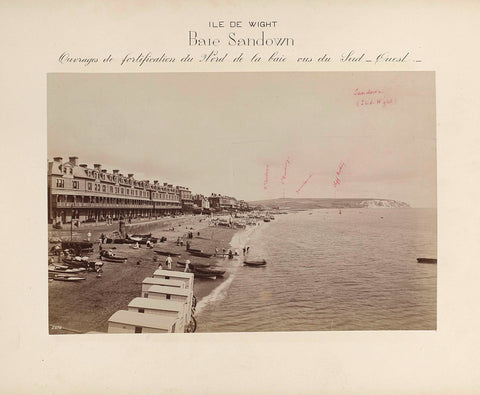 View of Sandown Bay beach on isle of Wight, Francis Frith, 1891 Canvas Print