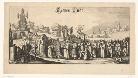 Treves is buried, 1621, Claes Jansz. Visscher (II), 1621 Canvas Print