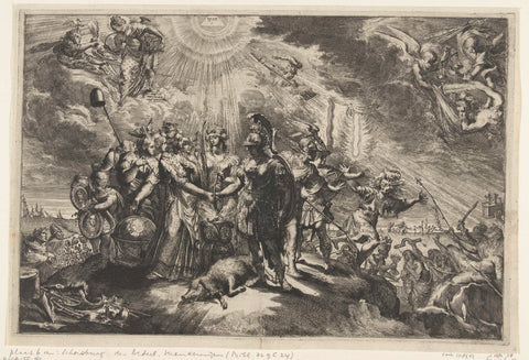 The Netherlands makes eternal peace with England, Romeyn de Hooghe, 1674 Canvas Print