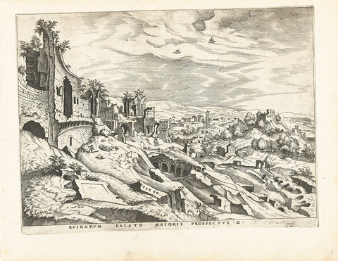 Second view of the Palatine Hill in Rome, John or Luke of Doetechum (attributed to), c. 1578 - c. 1600 Canvas Print