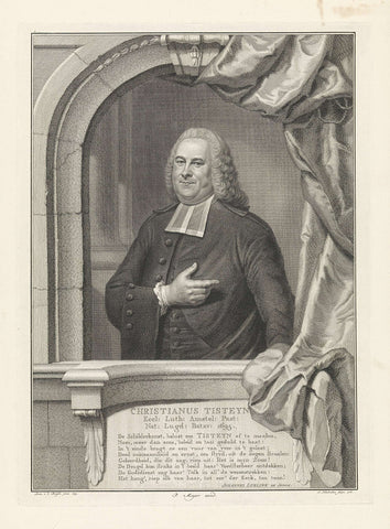 Portrait of Christiaan Tisteijn, Jacob Houbraken, 1760 Canvas Print