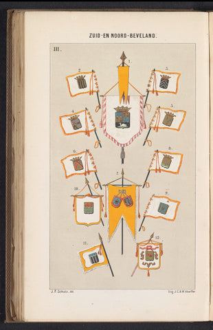 Banieren van de erewachten van Zuid- en Noord-Beveland, 1862, Jan Frederik Schütz, 1843 Canvas Print