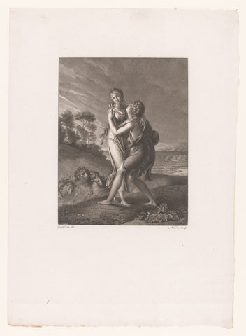 Daphnis and Chloë reunited, Henri Marais, 1800 Canvas Print