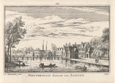 View of Nieuwersluis, 1670, Abraham Rademaker, 1727 - 1733 Canvas Print