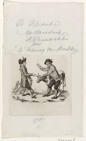 Title page for: Johannes le Francq van Berkhey, De Politieke Hollandsche Koemarkt, 1787, anonymous, 1787 Canvas Print