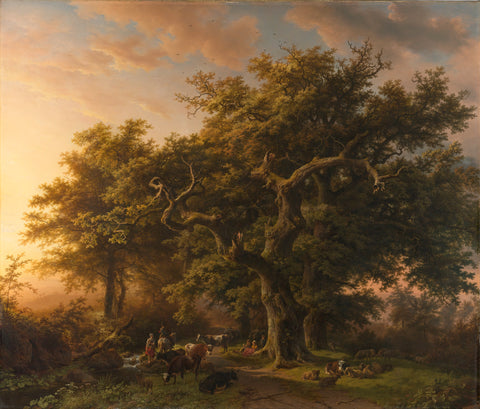 Forest Scene, Barend Cornelis Koekkoek, 1848 Canvas Print