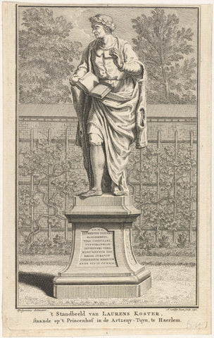 Statue of Laurens Jansz. Coster, Adolf van der Laan, 1740 Canvas Print