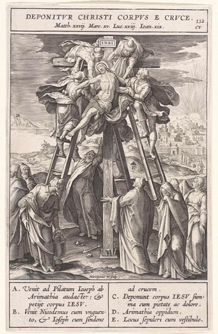 Kruisafneming, Hieronymus Wierix, 1593 Canvas Print