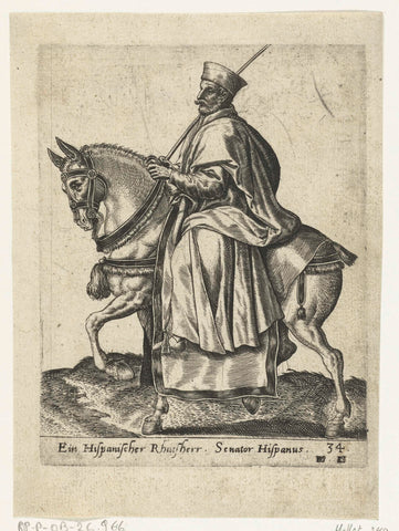 Spanish councillor on horseback, Abraham de Bruyn (attributed to), 1577 Canvas Print