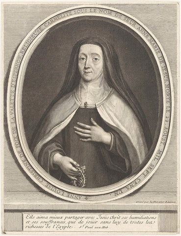 Portret van Anne-Louise-Christine de Foix de la Valette d'Epernon, Gerard Edelinck, 1652 - 1707 Canvas Print