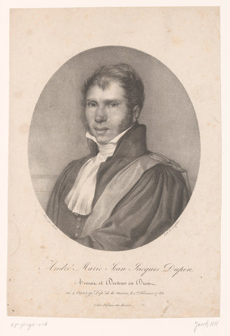 Portrait of André Dupin, Nicolas Henri Jacob, 1820 Canvas Print