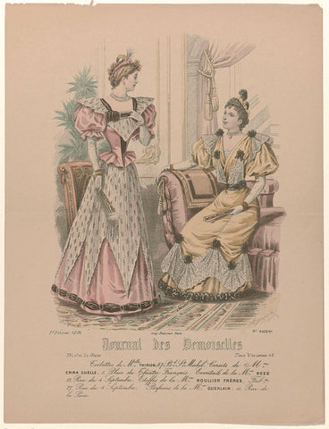 Journal des Demoiselles, 1 February 1894, No. 4975 bis : Toilettes de Melle Thirion (...), P. Deferneville, 1894 Canvas Print