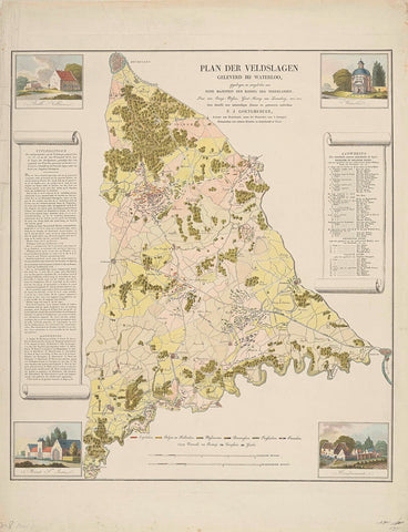 Map of the battles at Waterloo, 1815, Pierre Jacques Goetghebuer, 1815 Canvas Print