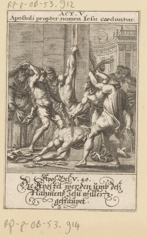 Flogging of the apostles, anonymous, 1697 Canvas Print