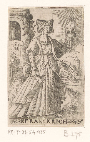 Wise virgin as personification of France, Virgilius Solis, 1524 - 1562 Canvas Print