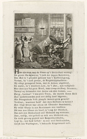 Cartoon on the midshipman Berghuis, 1784, Joannes Hulstkamp, 1784 Canvas Print