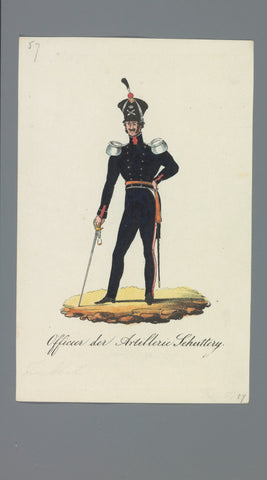 Officier der Artillerie Schutterij, Albertus Verhoesen (attributed to), 1835 - 1850 Canvas Print