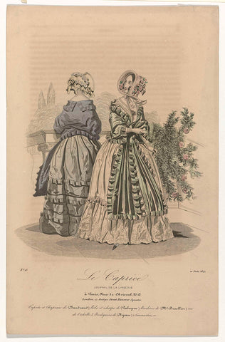 Le Caprice, Journal de la Lingerie, 10 June 1841, No. 15 : Capote et Chapeau (...), anonymous, 1841 Canvas Print