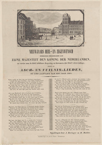 New Year's wish of the ashes and garbage collectors of The Hague for the year 1851, Christiaan Le Blansch, 1851 - 1853 Canvas Print