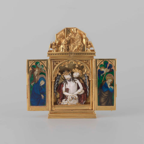 Reliquary in the form of a triptych, anonymous, c. 1400 - 1410 Canvas Print