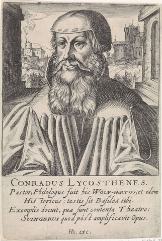 Portrait of Conrad Lycosthenes, Simon Frisius, c. 1610 Canvas Print