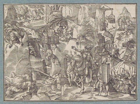 King Herod fights robbers who have hidden themselves in cavemen, Christopher of Shechem (I), 1574 Canvas Print