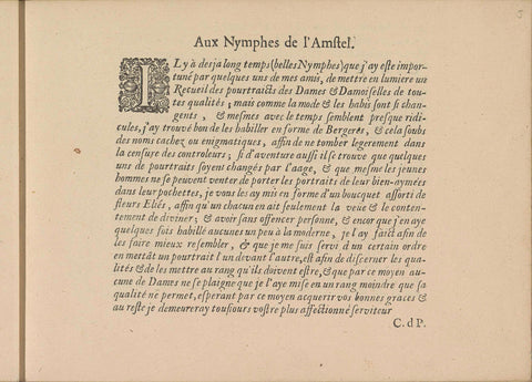 French-language preface, Crispijn van de Passe (II), 1640 Canvas Print