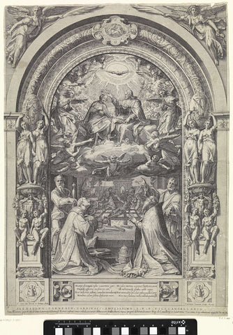 Coronation of Mary with saints Laurentius, Paulus, Petrus and Sixtus, Cornelis Cort, 1576 Canvas Print