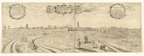 View of Leeuwarden from the South, 1602, Pieter Bast, 1645 Canvas Print