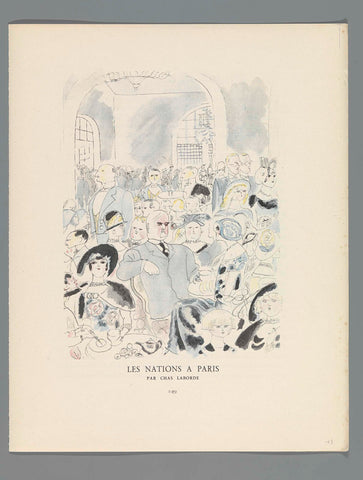 Gazette du Bon Ton, 1924 - No. 6 : p. 249: Les Nations à Paris, Charles Laborde, 1924 Canvas Print