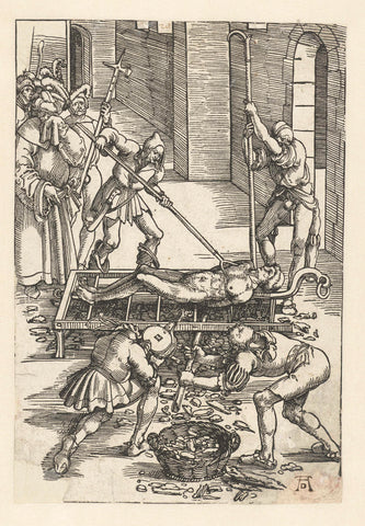 Laurentius is roasted alive at martyrdom, Hans Baldung Grien, 1505 - 1507 Canvas Print