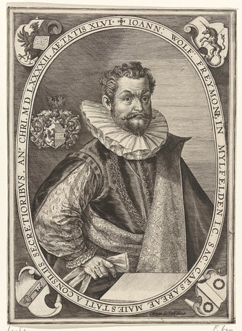 Portrait of Johann Wolfgang Freymann, Crispijn van de Passe (I), 1592 Canvas Print