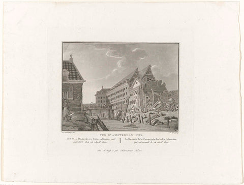 Ruins of the East Indian Zeemagazijn, 1822, A. Lutz, 1822 - 1825 Canvas Print