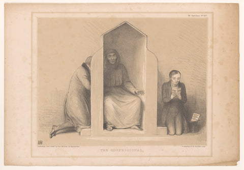 Cartoon with Roebuck as confessor, John Doyle, 1846 Canvas Print
