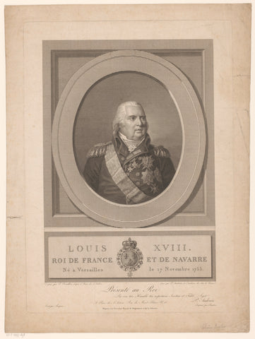 Portrait of King Louis XVIII, Pierre Audouin, 1817 Canvas Print