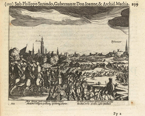 Battle of Rijmenam, 1578, Simon Frisius, 1621 - 1622 Canvas Print