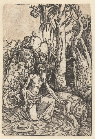 Saint Hieronymus as penitent in the desert, Hans Baldung Grien, 1511 Canvas Print