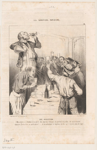 New fellow skipper hazing during reception, Honoré Daumier, 1843 Canvas Print