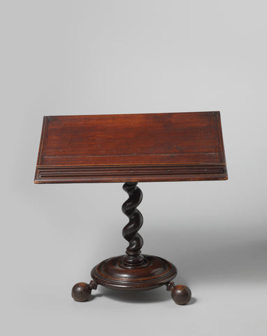 Lectern with Bible dated 1716, on twisted trunk on round profiled pedestal, carried by three spheres, anonymous, c. 1700 - c. 1800 Canvas Print