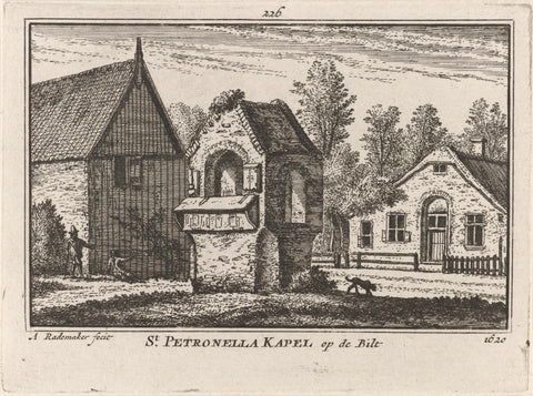 View of The Saint Petronella's chapel in De Bilt, 1620, Abraham Rademaker, 1727 - 1733 Canvas Print