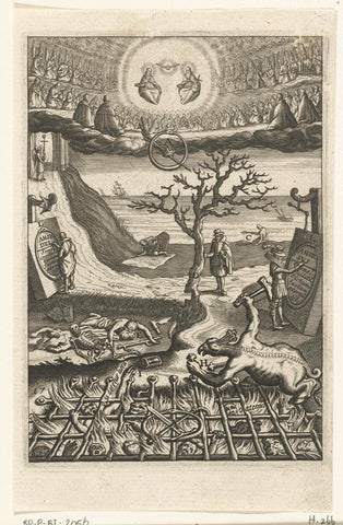 Emblem with man who doubts the choice between living in virtue or living in sin, Boetius Adamsz. Bolswert, 1620 Canvas Print